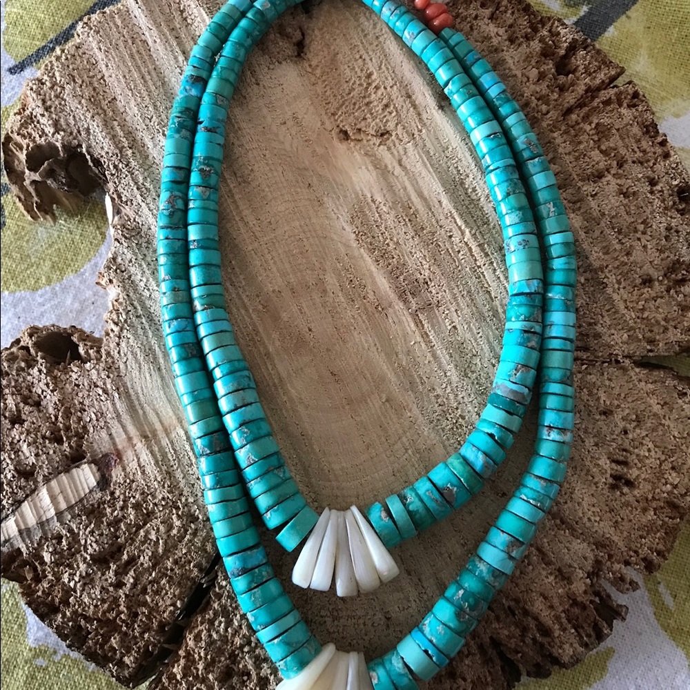 Double Stranded Turquoise Neckace